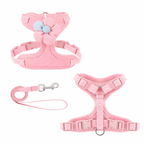 Flower Mesh Dog Harness Set