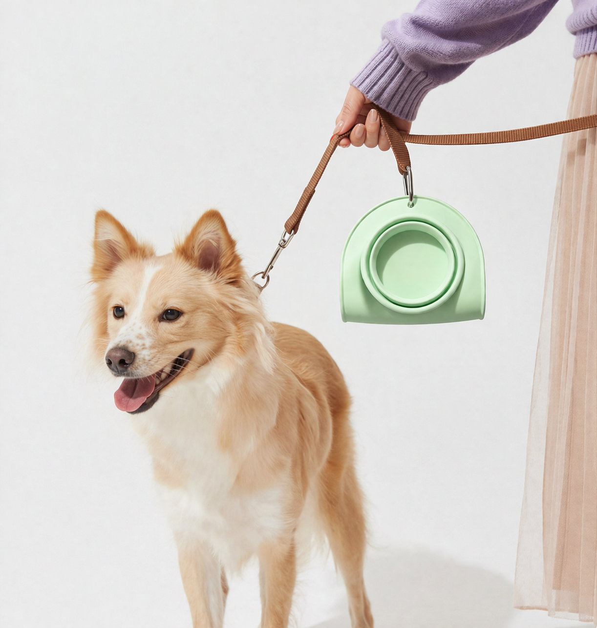 Portable Double Bowl Folding Pet Bowl